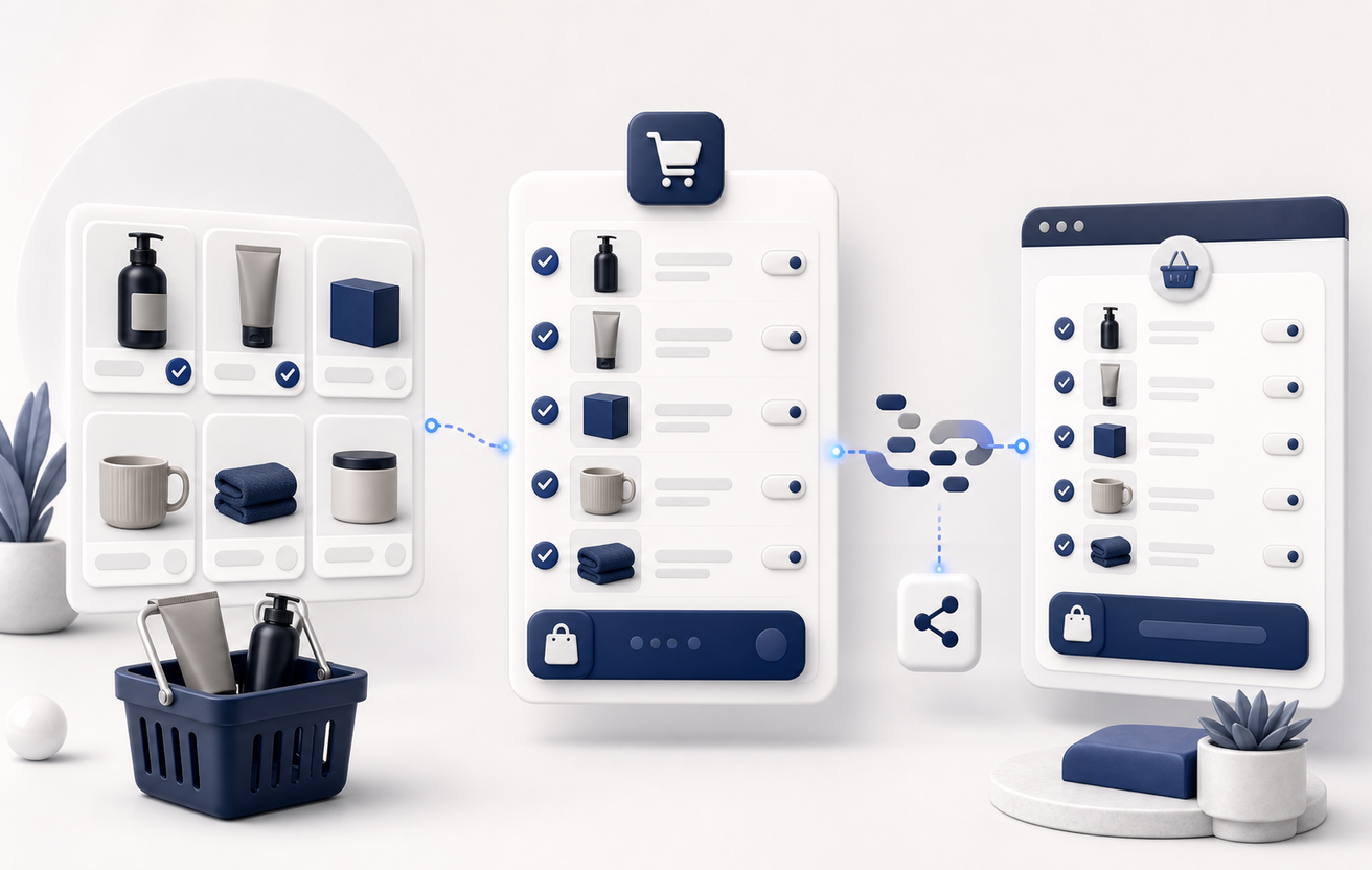 Shopify cart link direction preview for Aicoso planning